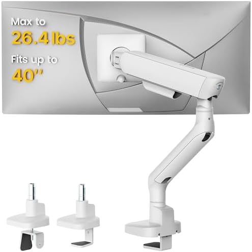 monTEK Mechanical Spring Single Monitor Arm for 27 32 34 40in Screens