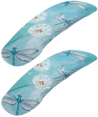 Dragonfly Dandelion Print 2Pcs Office Chair Armrest Covers, Soft Chair Arm Covers Stretchable Washable Computer Chair Armrest Slipcovers