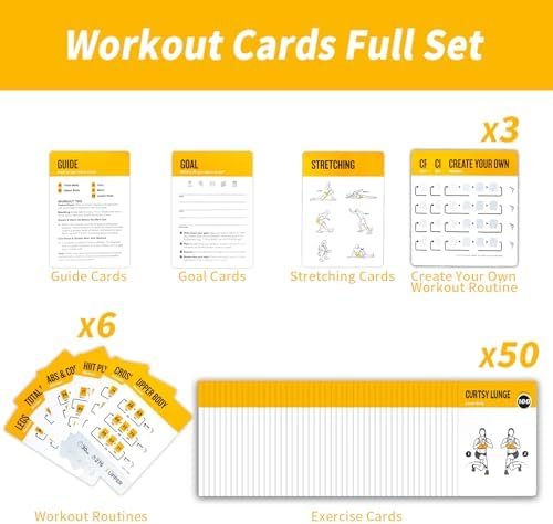 Bodyweight Workout Cards, 62 Exercises Cards Deck Large Size 5" x 3.5" Fitness Cards for Women & Men, Beginner Fitness Guide to Training Exercises at Home or Gym (Bodyweight,Vol 2)