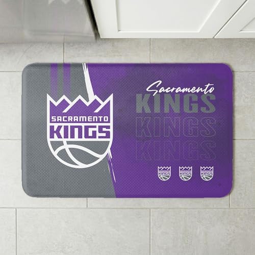 Northwest NBA Sacramento Kings Embossed Anti-Fatigue Mat, Cushioned Kitchen Floor Rug, Non-Slip PVC Standing Comfort, 18 x 30 in