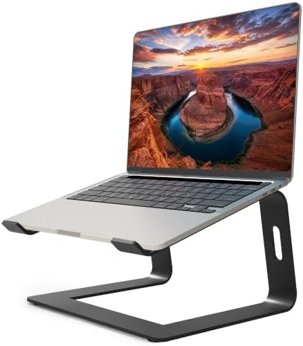 Orionstar Ergonomic Laptop Stand, Aluminum Riser, 10-15.6",Black