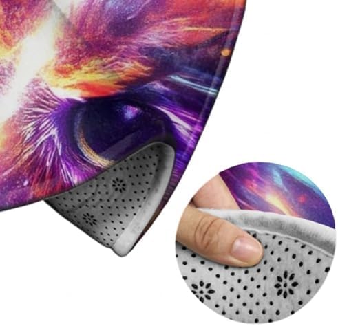 Highly Premium Quality Floor Mat, Office Chair Decor Mat, Room Sofa Yoga Soft Round Carpet Cool Space Abstract Owl Trippy Art, 24inch