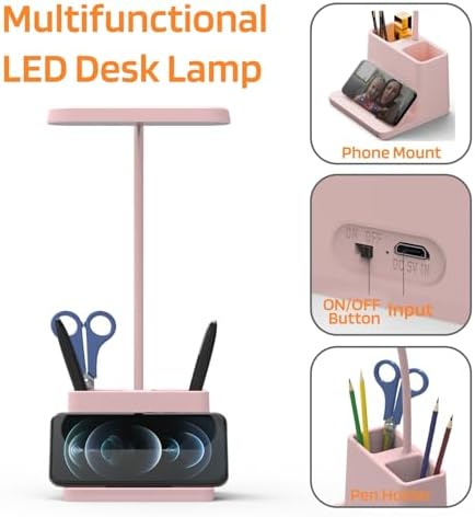 AXX Cute Desk Lamp, Pink Table Light for Women, Teen Girls