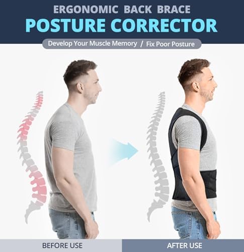 Fitsupport Back Brace Posture Corrector for Women and Men Back Lumbar Support Shoulder Posture Support for Improve Posture Provide and Back Pain Relief Small(Pack of 1)