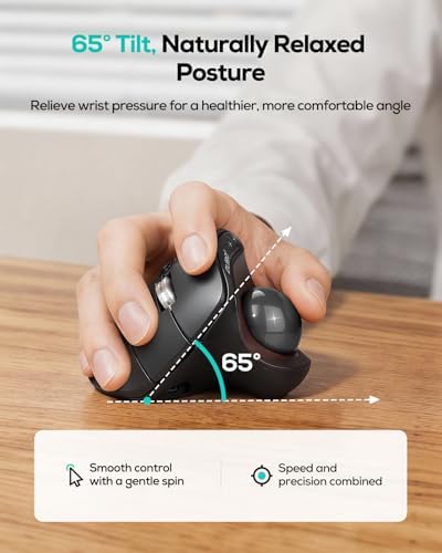 Nulea Wireless Ergonomic Vertical Trackball Mouse Thumb Control