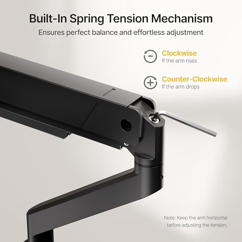 monTEK Single Monitor Arm for Max 45 Inch Ultrawide Screens, Holds 35 Lbs