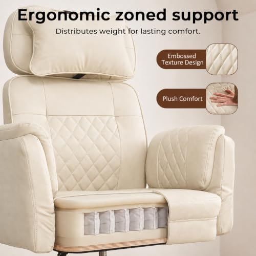 Big and Tall Ergonomic Office Chair, Criss Cross Desk Chair with Pivot Arms