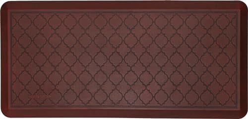 Tempur-Pedic Ultra Comfort Anti-Fatigue Lattice Merlot 1' 8" x 3' 6" Kitchen Floor Mat Cushioned Ergonomic Standing Desk Mat Waterproof Non-Skid Foam