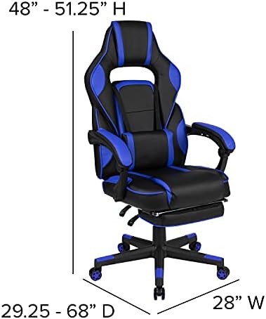 Flash Furniture Reclining Ergonomic Gaming Chair, Black/Blue