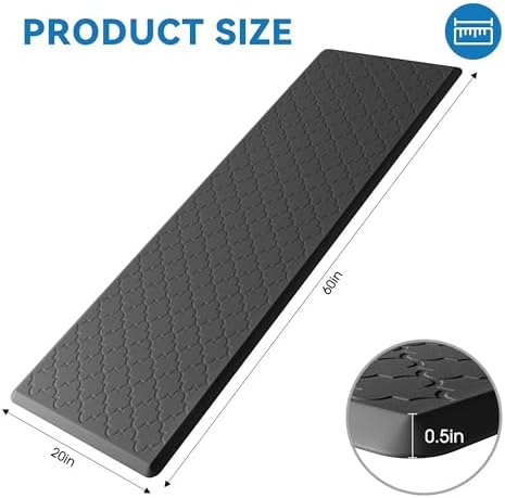 Kitchen Mats for Floor, Wide Long Anti Fatigue Cushioned Mat, Black