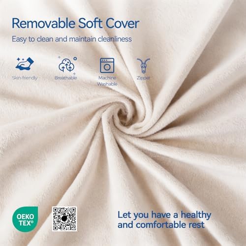 Kayfia Reading Pillow, Gel Memory Foam Back Rest Pillow, 19", Ivory