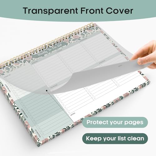 Taja Weekly To Do List Notepad, Undated Weekly Planner Pad, 8.5" x 11"