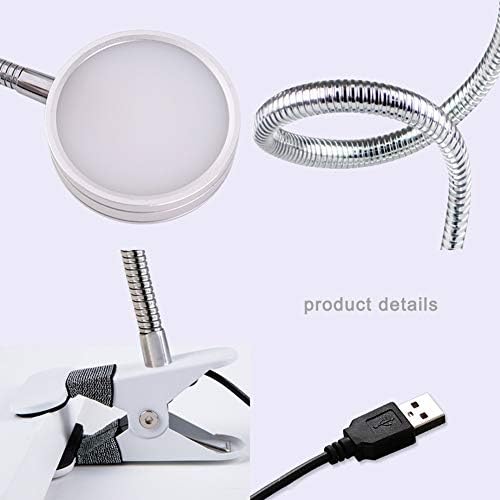 Office Table Lamp Adjustable Eye Protection Reading Table Light, Led Clip Desk Light, USB Connection, Reading Light and Eye Protection Table Lamp for Bedside, Office, Bedroom (Silver)