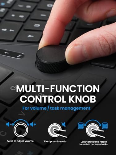 Perixx Periduo-614US, Wireless Quiet Ergonomic Keyboard and Vertical Mouse Combo - Adjustable Palm Rest - Laptop X Type Scissor Keys - Rechargeable Feature - US English