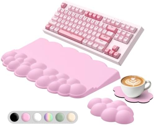 Sushret Cloud Wrist Rest with Keyboard Stand, Keyboard Riser with Wrist Pad