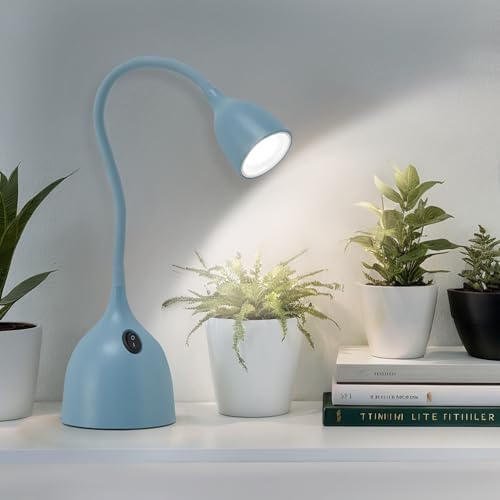 EJIAXIN Desk Lamp for College Dorm Room - LED Reading Light, Blue