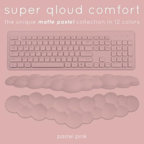 Pink Cloud Keyboard Wrist Rest – Create-ables Qloud Pink Wrist Rest for Computer Keyboard and Mouse, Ergonomic Memory Foam Wrist Pad with Non-Slip Base, Includes Cloud Mouse Pad