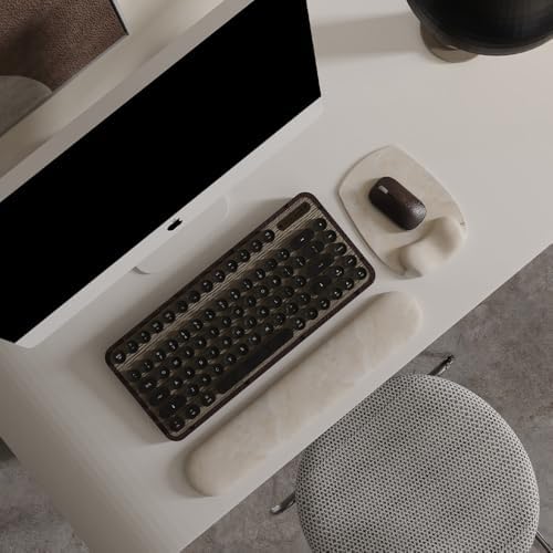 ErgoFlow Gel Wrist Rest Mouse Pad-Ergonomic Cushion for Desk, Cute Aesthetic Computer Decor for Women,Small Mousepad Mat&Laptop Pads-Office,Home Wireless Support&Ergo Accessories (08Cream Marble)