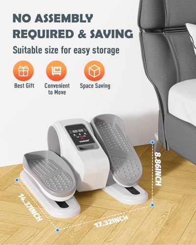 Yagud Under Desk Machine, Electric Elliptical Leg Exerciser for Senior, 13 Adjustable Speeds Quiet and Portable Seated Pedal Exerciser for Training with Remote Control