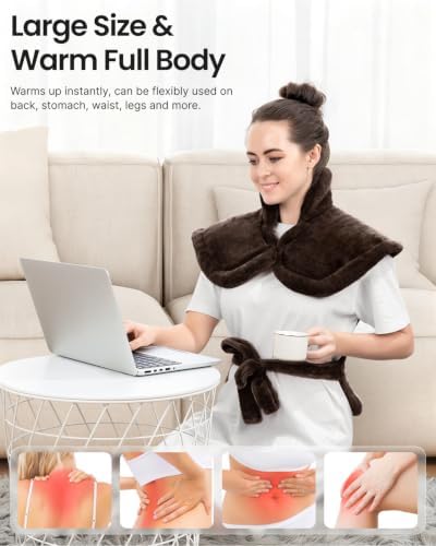 RENPHO Electric Heating Pad for Back, Neck & Shoulders, Gifts for Him Her