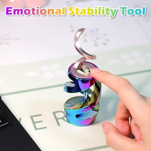 Kinetic Spinning Fidget Toy, ADHD Stress Relief Desk Decor Rainbow