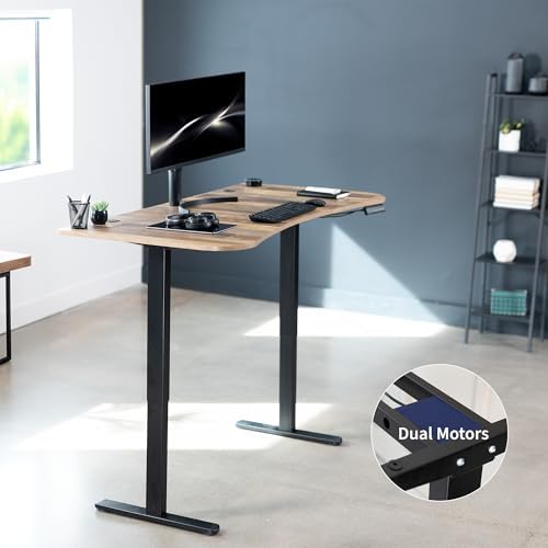VIVO Reclaimed Wood 60 x 24 in Standing Desk, DESK-KIT-E2B1P
