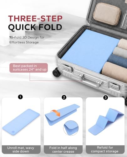 HAPBEAR Foldable Yoga Mat - 72"x24"x0.24" (6mm), Non-Slip TPE Exercise Mat for Home Workout, Yoga, Pilates,Stretching, & Travel, Durable & Eco-Friendly, Includes Carry Bag