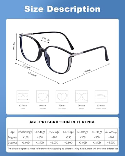4 Pack Reading Glasses for Women Blue Light Blocking, Fashion Bling Readers with UV400 Protection & Portable Cases