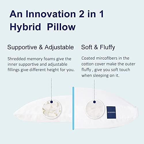 ACCURATEX Pillows King Size Set of 2, Adjustable Hybrid Pillow 2 Pack