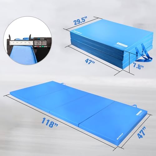 RitFit Upgraded Folding Exercise Mat, 2 Inch Thick Gymnastics Mat