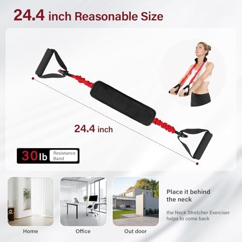 Neck Stretcher Exerciser Band- Cervical Neck Traction Device for Neck Pain Relief, Neck Stretching Cervical Traction Device with Wider and Thicker Padding - Durable and Comfortable