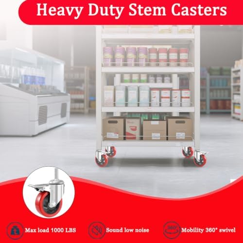 4 inch Caster Wheels 1/2 Threaded Stem Casters Set of 4 Heavy Duty