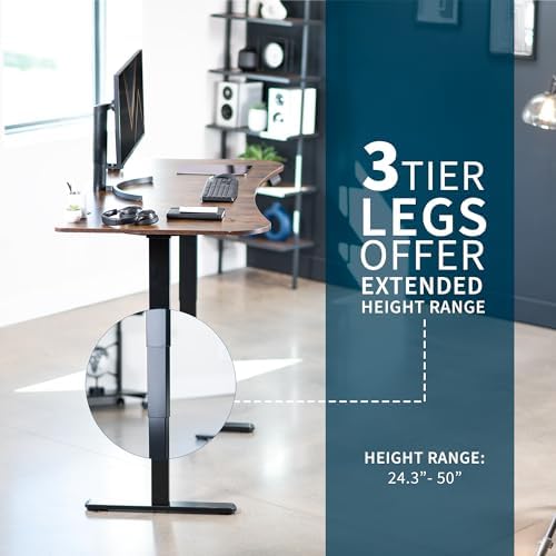 VIVO Rustic Vintage Brown 63 x 32 in Standing Desk, DESK-KIT-2B1N