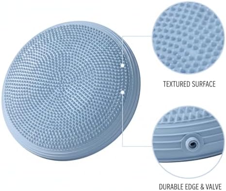 Inflatable Balance Disc Cushion, 13.4 Inch PVC Wobble Seat for Stability Training, Portable Exercise Pad for Home Office Chair or Fitness Workouts