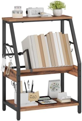 HOOBRO Desk Shelf, 3-Tier Desktop Bookshelf, Tabletop Organizer Storage