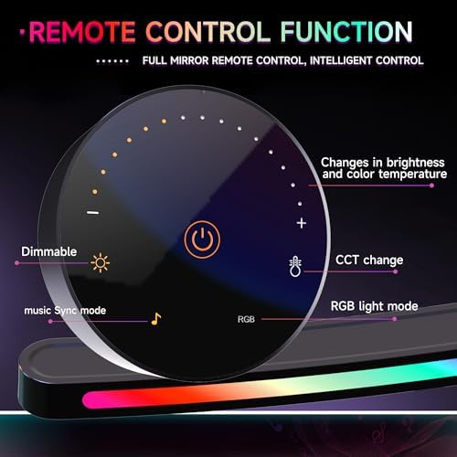 ONWAY Curved Monitor Light Bar with RGB Backlight, Wireless Remote Touch Control, No Glare Lamp with Camera Base for Gaming/Office Computer Setup