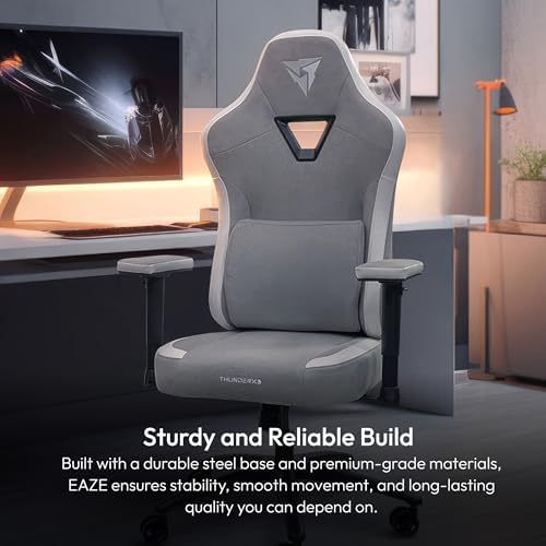 ThunderX3 EAZE Fabric Gaming Chair, Memory Foam, Loft Light Grey