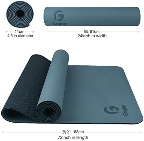 Gruper Yoga Mat Non Slip, Eco Friendly Exercise Mat with Carrying Strap