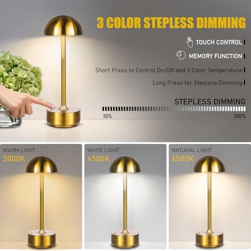 Cordless Table Lamp Rechargeable 5000mAh Battery LED Outdoor Lights