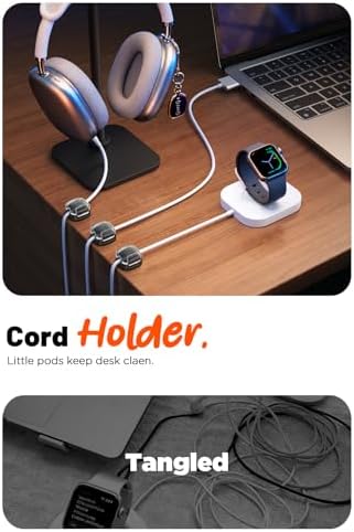 Cable Clips,12 Pack Cord Holder Cord Organizer [1s Lock & Strongest Adhesive] Spring Cord Clips Phone Charger Wire Desk Cable Management Nightstand Home Office School Decor Women Cute Desk Black
