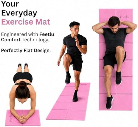 Foldable Yoga Mat, 72" x 24" x 6mm, Lightweight & Non-Slip