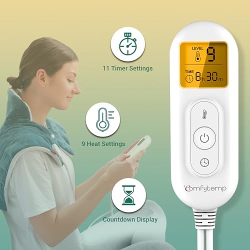Comfytemp Heating Pad for Neck Shoulders Back, 2.6 Ib Weighted Heating Pad