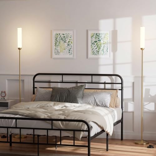 Ambimall LED Floor Lamps with Remote Control Set of 2, Foot Switch, Gold