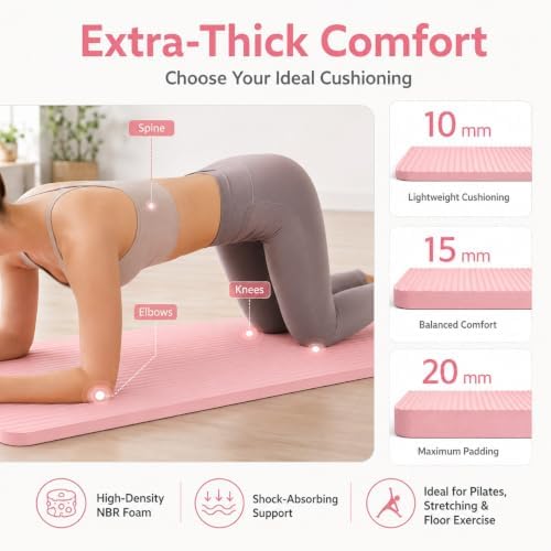 Extra Thick Yoga Mat, High Density Non-Slip Exercise Mat