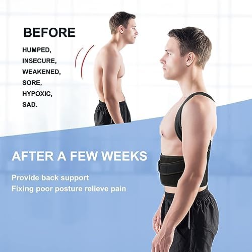 Back Brace Posture Corrector for Women Men -Adjustable and Breathable Support Scoliosis for Waist - Improve Back Posture for Body Correction and Lumbar Support L(33"-37")