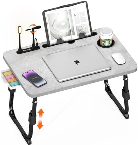 Lap Desk for Bed Adjustable Height with USB Port 23.6" x15.7" Desktop