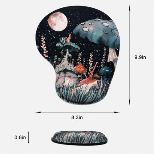 Mouse Pad with Wrist Support, Ergonomic Mouse Pads with Memory Foam Wrist Rest, Easy Typing Pain Relief, Comfortable Home Office Computer Wrist Support Pads for Working Studying Gaming, Snail