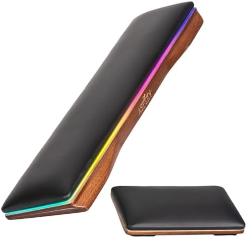 ASFSKY RGB Keyboard and Mouse Wrist Rest Set for 60%-75% Compact Keyboards
