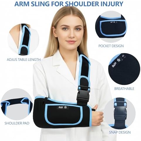 SPRING SEAON Arm Sling Shoulder Immobilizer for Women and Men Adjustable