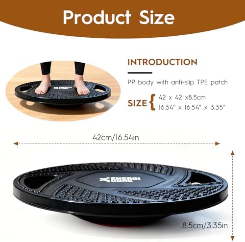Energi Core Balance Board for Standing Desk and Core Workout - Anti-Slip Surface - Black, Green